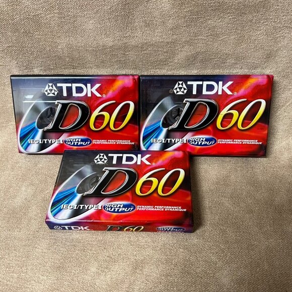Lot (3) TDK D120 Cassettes Packs (IECI/Type I, High Output, Dynamic) - NEW - Picture 1 of 2
